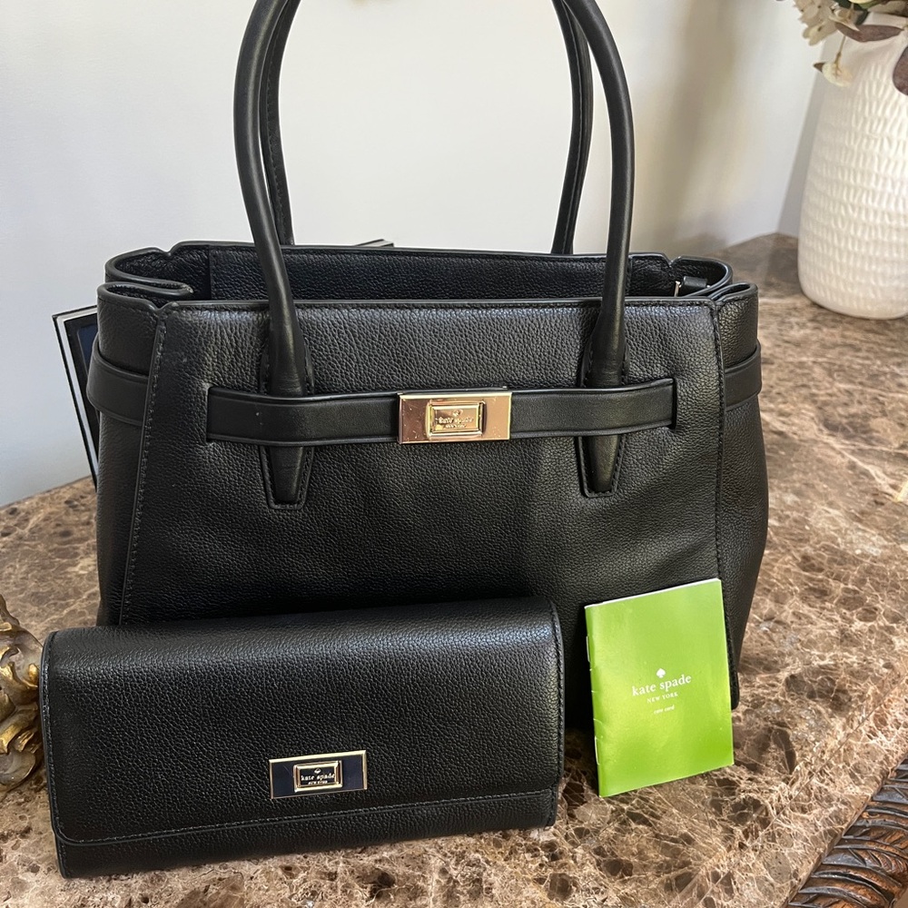 ♠️♠️♠️Kate Spade Black Satchel Bag w/Matching Wallet ♠️♠️♠️ TODAY ONLY